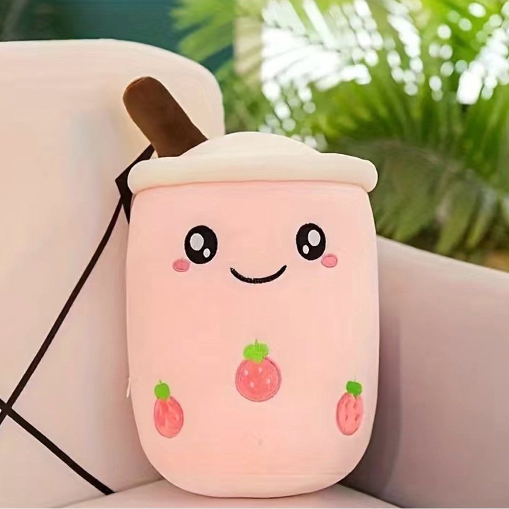 Brand new Boba strawberry milk 9.5in plush toy